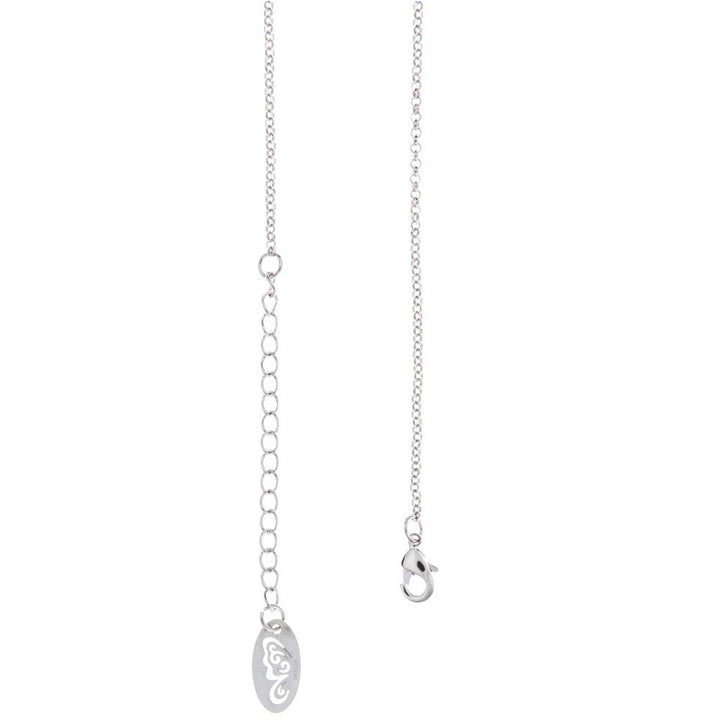 Rhodium Plated Necklace with Personalized Letter "A" Initial Design with a 16" Extendable Chain and fine Clear Crystals Image 3