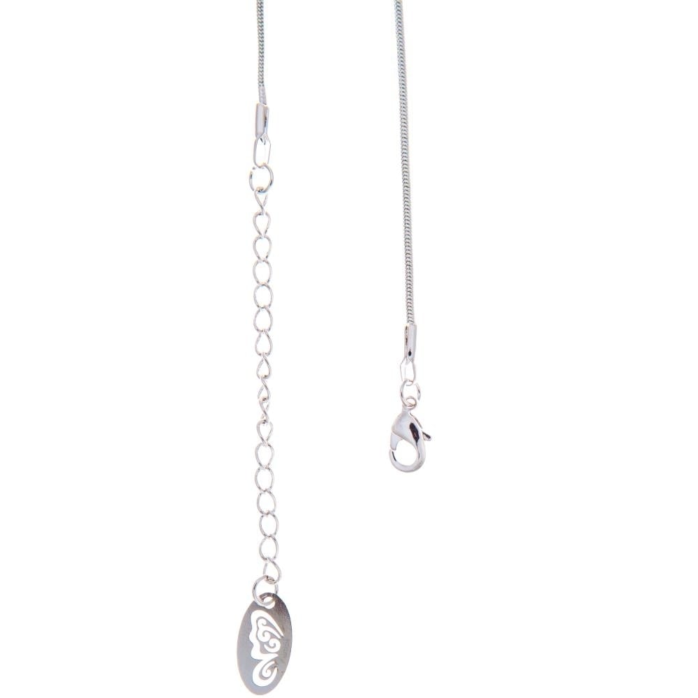 Rhodium Plated Necklace with Fish Design with a 16" Extendable Chain and fine Clear Crystals by Matashi Image 3