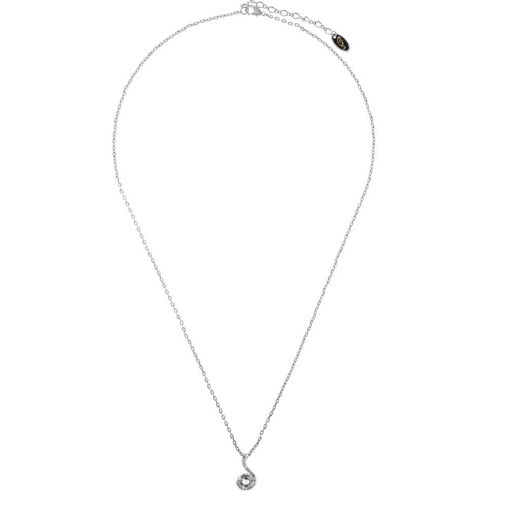 18K White Gold Plated Necklace with Spiral Design with a 16" Extendable Chain Made with fine Crystals by Matashi Image 4