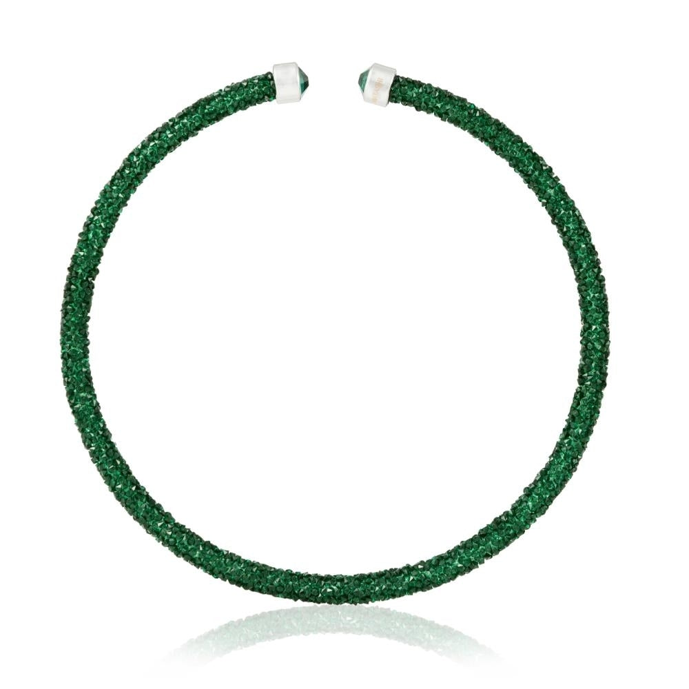 Green Glittery Crystal Choker Necklace By Matashi Image 2
