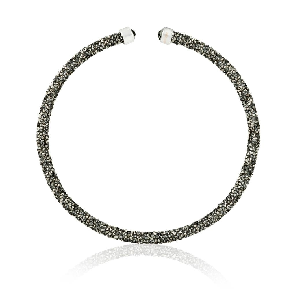 Charcoal Glittery Crystal Choker Necklace By Matashi Image 2