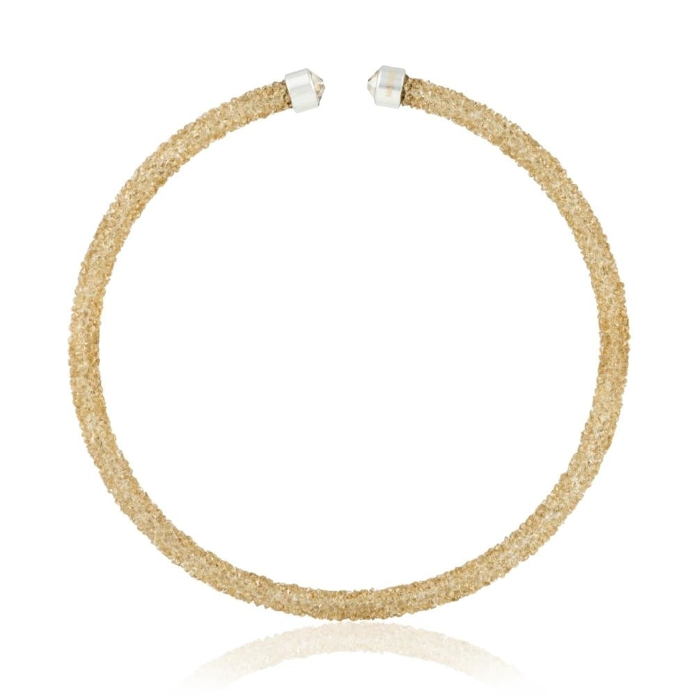 Gold Glittery Crystal Choker Necklace By Matashi Image 2