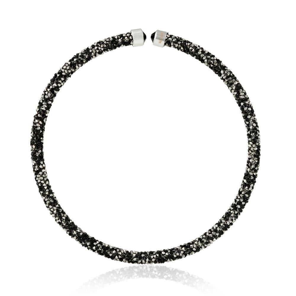 Ore Black Glittery Crystal Choker Necklace By Matashi Image 2