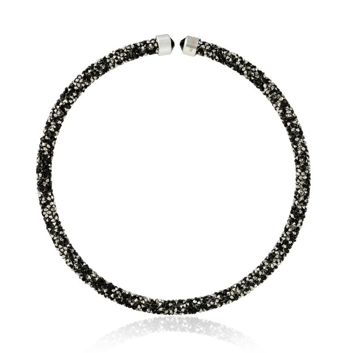 Ore Black Glittery Crystal Choker Necklace By Matashi Image 2