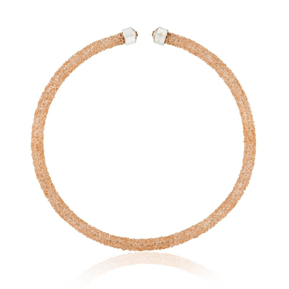 Peach Glittery Crystal Choker Necklace By Matashi Image 2