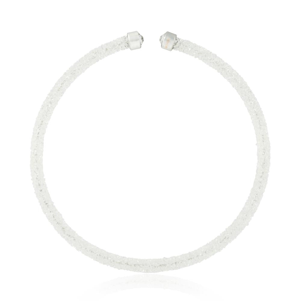 White Glittery Crystal Choker Necklace By Matashi Image 2