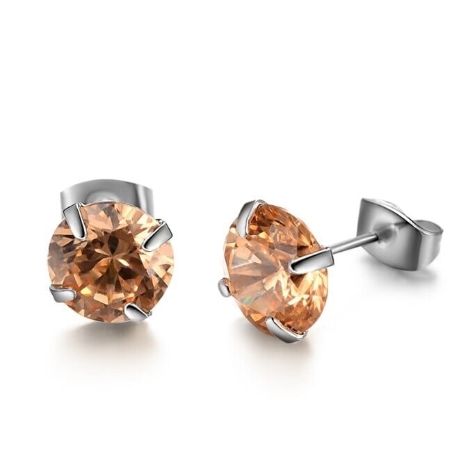 Sterling Silver Crystal Stud Earrings Image 1