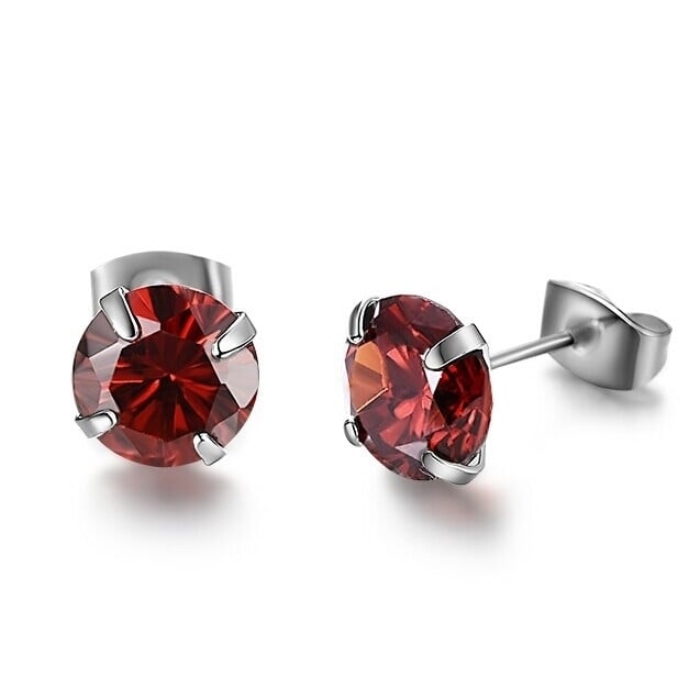 Sterling Silver Crystal Stud Earrings Image 2