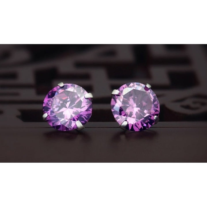 Sterling Silver Crystal Stud Earrings Image 1