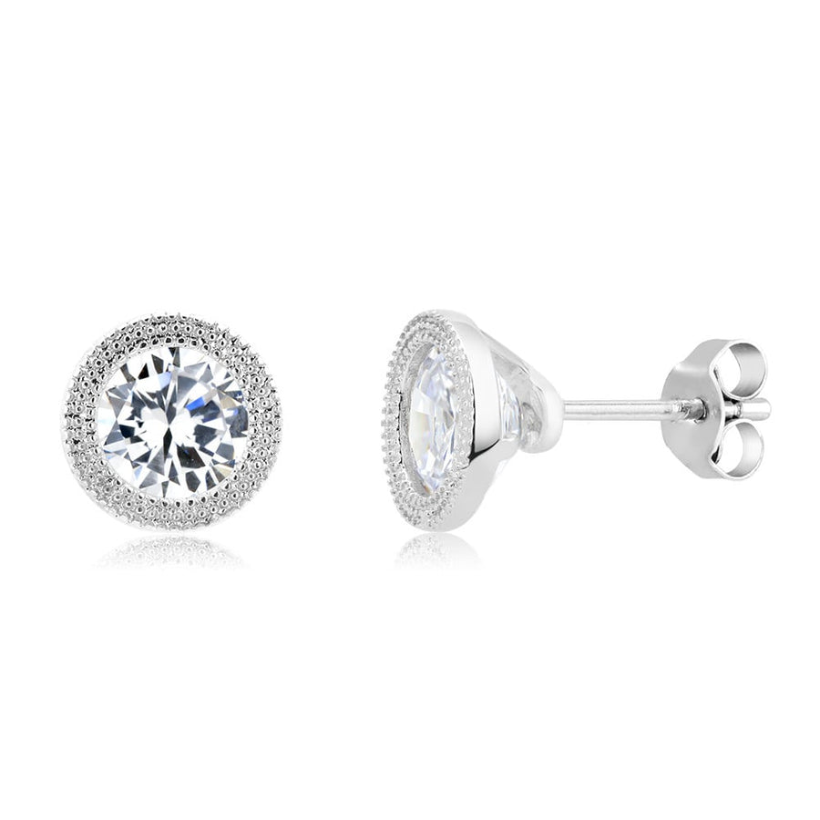 Cubic Zirconia Round Stud Earrings Image 1