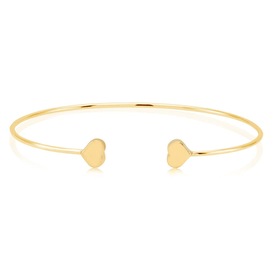 Double sided Heart Cuff Bangle Image 1