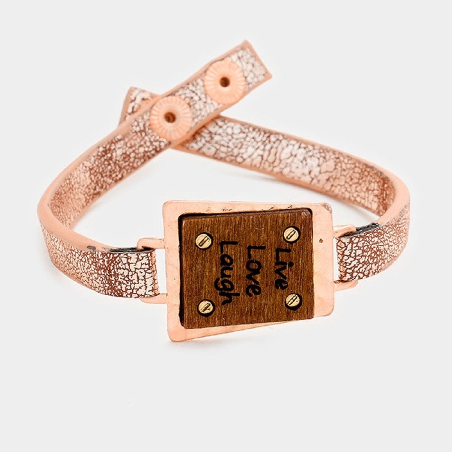 Rose "Live,Love,Laugh" Buttoned Fancy Bracelet Image 1