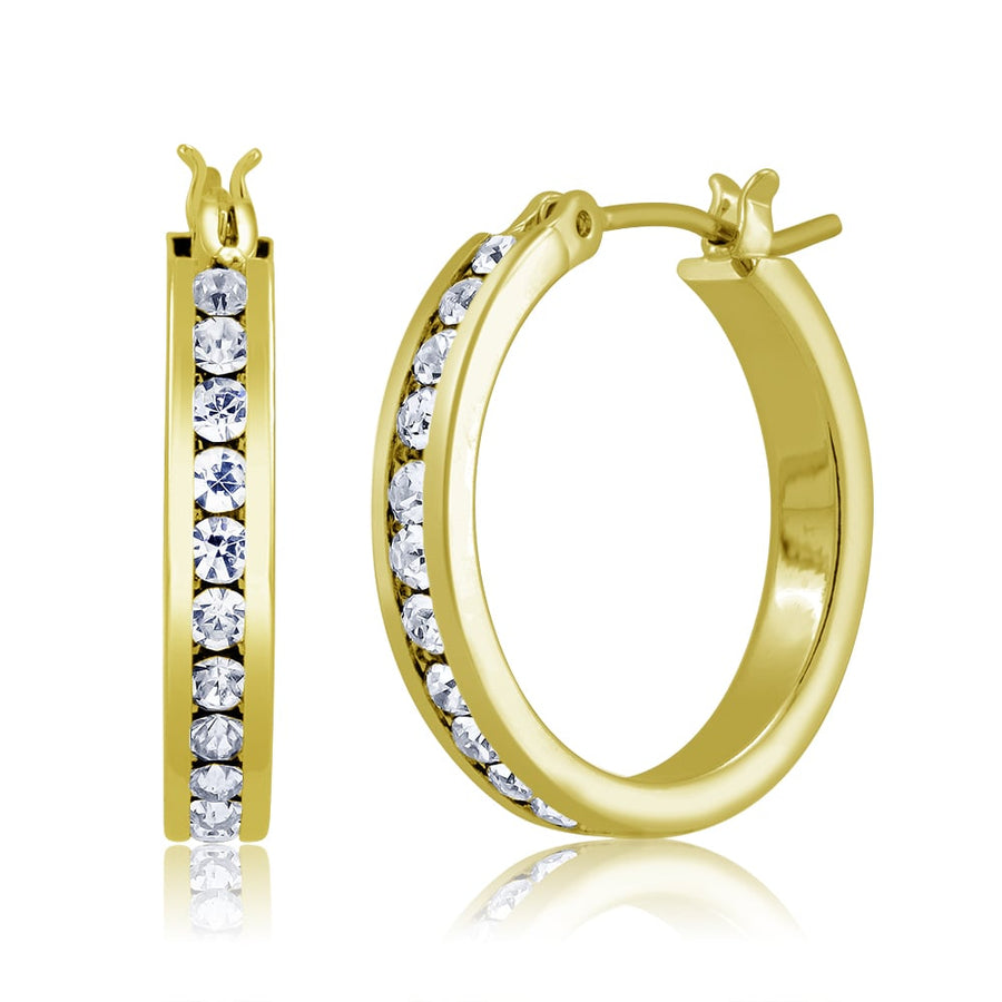 YellowCubic zirconia Round hoop Earrings Image 1