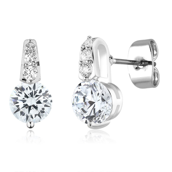 Cubic Zirconia Drop Stud Earrings Image 1