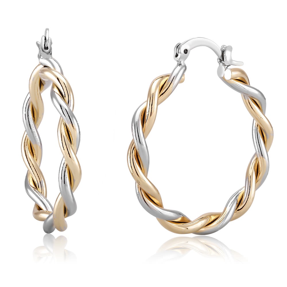 Twisted Hoop Earrings Image 1