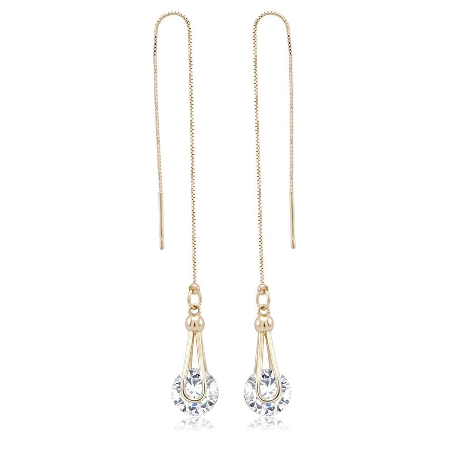 TearDrop cubic zirconia Drop Earrings Image 1