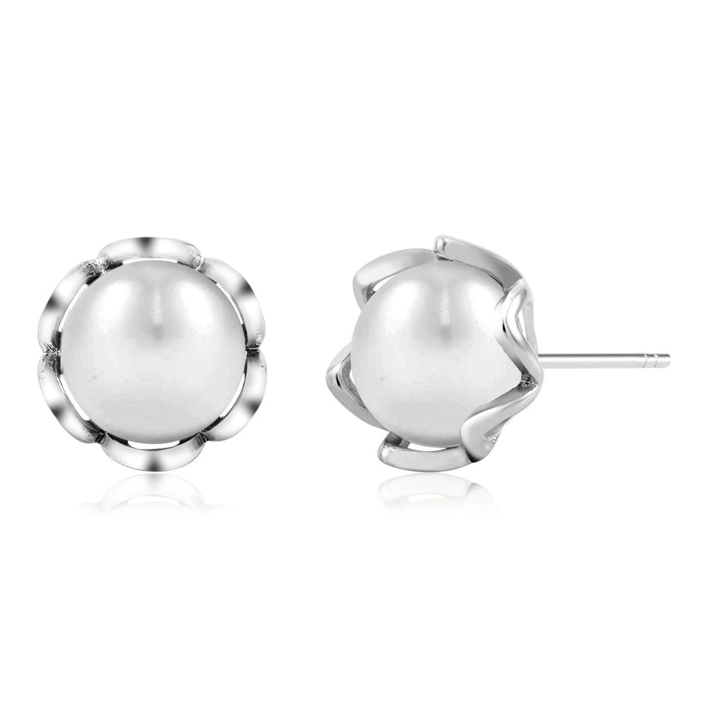 Faux Pearl Stud Earrings Image 1