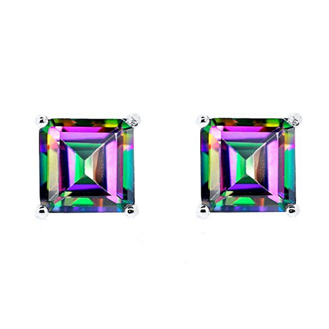 Stylish Mystic Topaz Stud Earrings Image 1