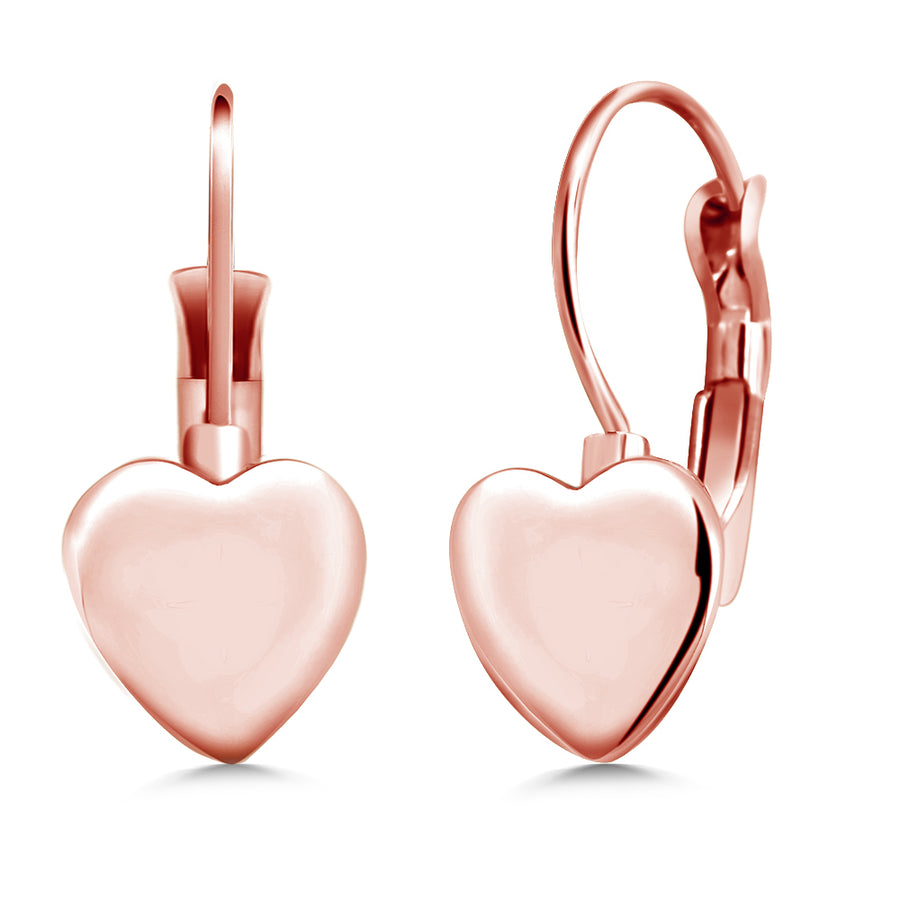 Rose Drop Heart Earrings Image 1