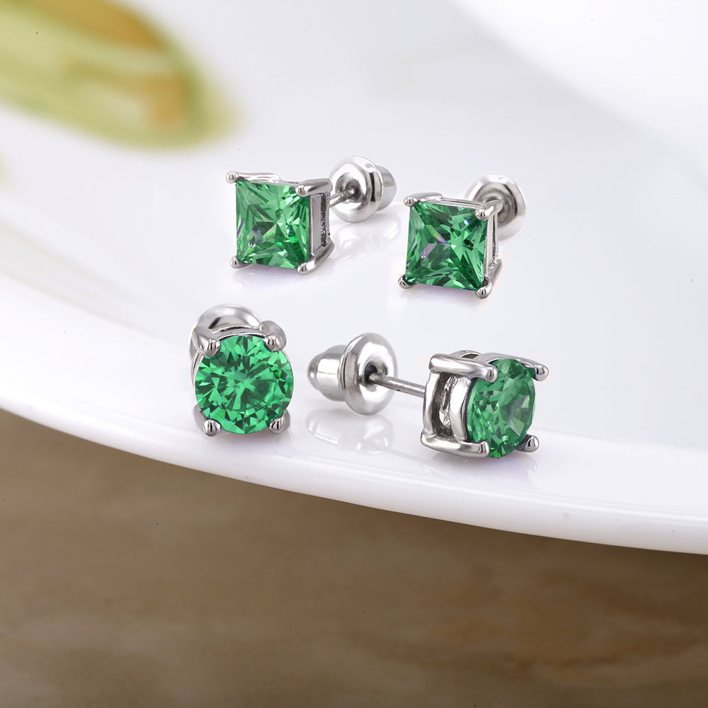 Green 2 Pack Cubic zirconia Stud Earrings Image 1