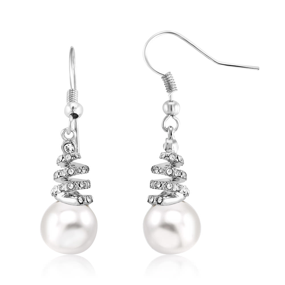 Faux Pearl Drop Earrings Image 1