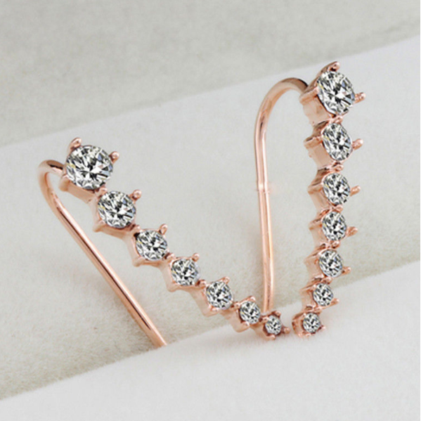 7 Diamond Long Bride Earrings Image 2