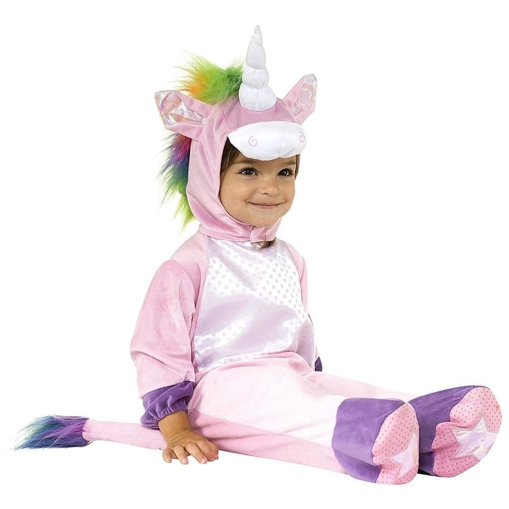 Rubies Unicorn Baby Costume Pink Jumpsuit 6-12 MO Rainbow Mane Model 510069 Image 1