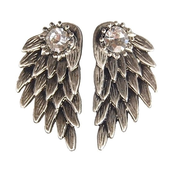 Angel Wing Stud Earrings Image 4