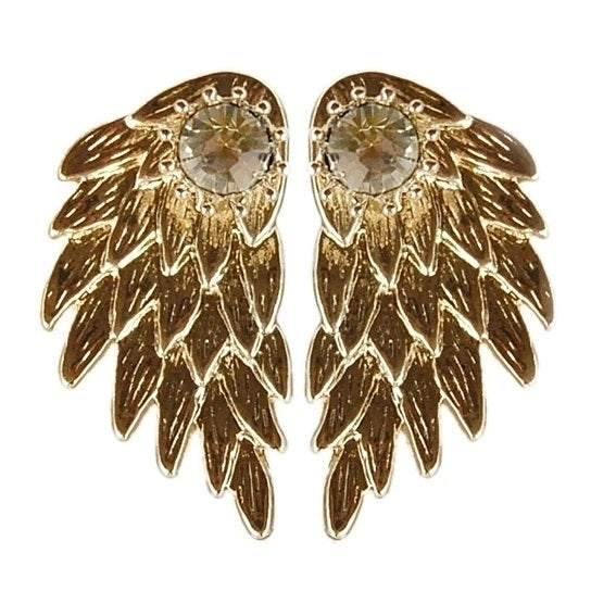 Angel Wing Stud Earrings Image 3