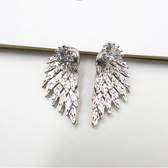 Angel Wing Stud Earrings Image 2