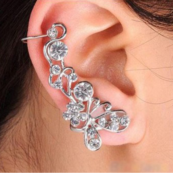 Butterfly Rhinestone Ear Hooks Image 1