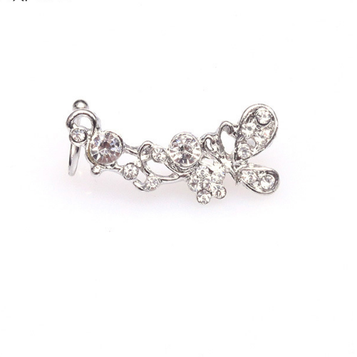 Butterfly Rhinestone Ear Hooks Image 1