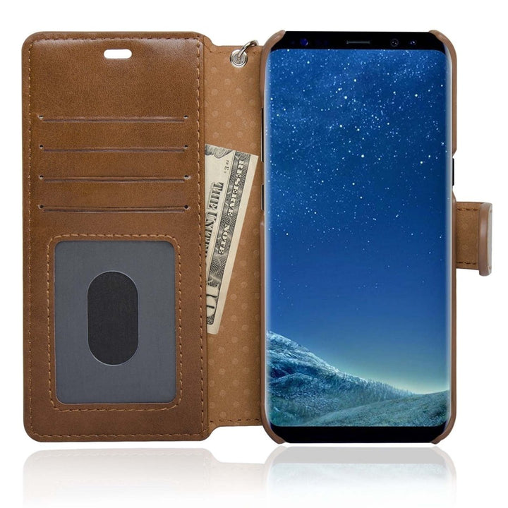 NAVOR Zevo Samsung Galaxy S8 Wallet Case Slim Fit Light Premium Flip Cover with RFID Protection Image 2