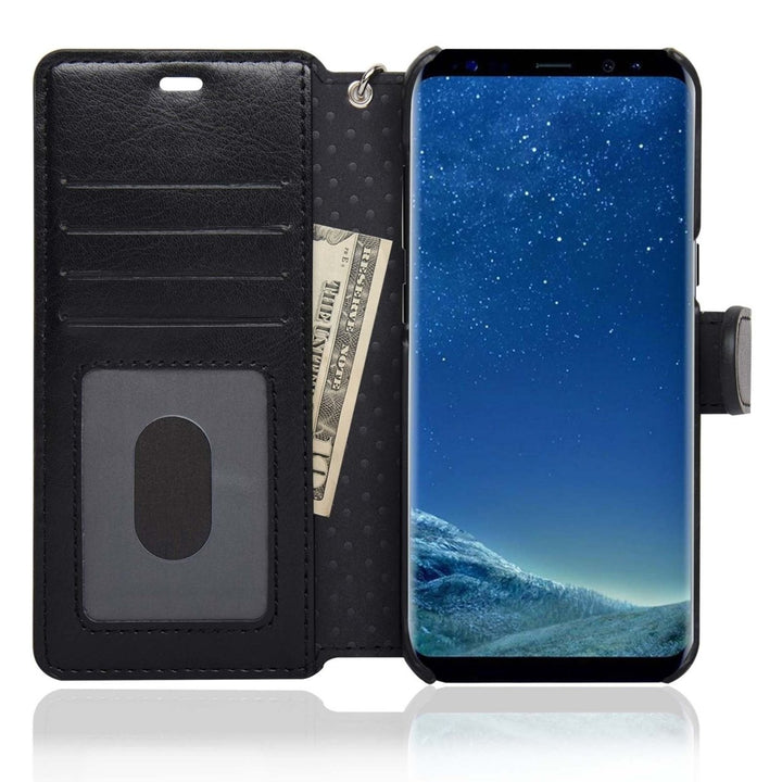 NAVOR Zevo Samsung Galaxy S8 Wallet Case Slim Fit Light Premium Flip Cover with RFID Protection Image 3