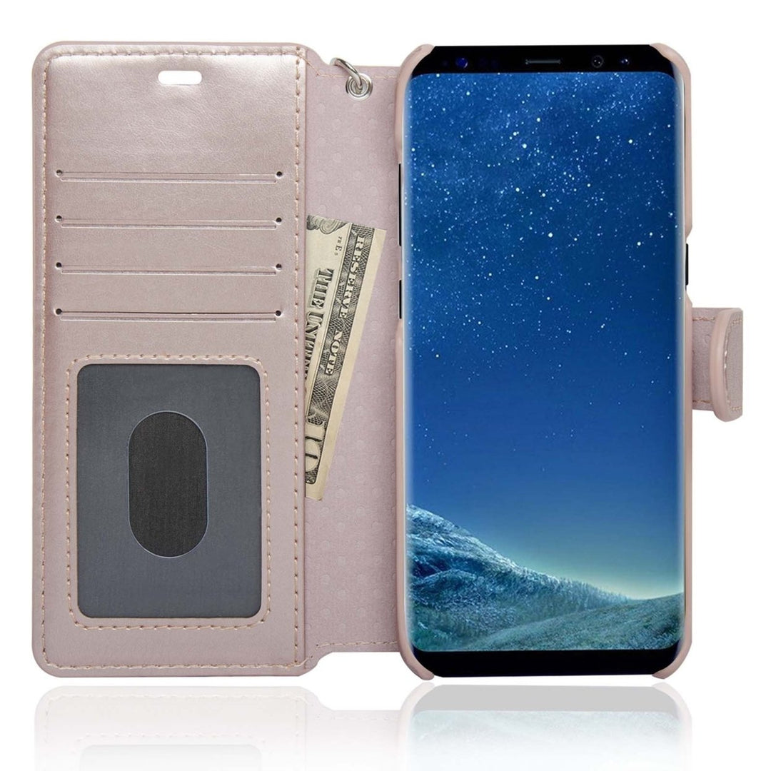 NAVOR Zevo Samsung Galaxy S8 Wallet Case Slim Fit Light Premium Flip Cover with RFID Protection Image 4