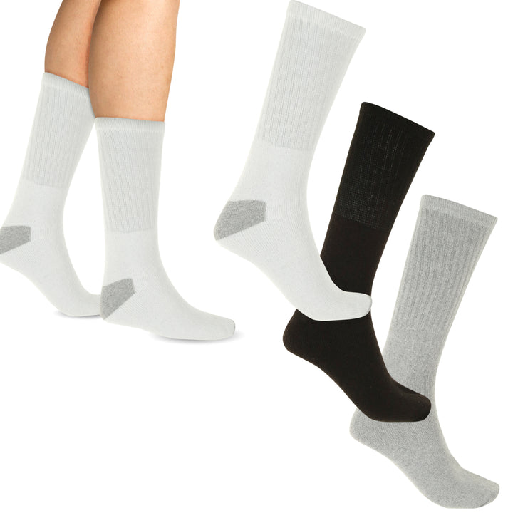 6-Pairs: Mens Athletic Crew Socks Image 1