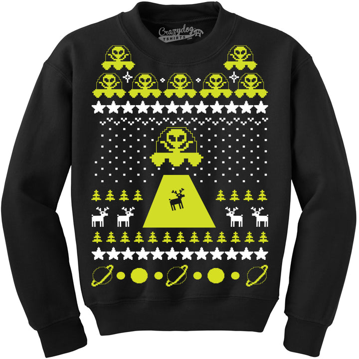 Unisex Alien Abduction Ugly Christmas Sweater Crew Neck Sweatshirt Image 4