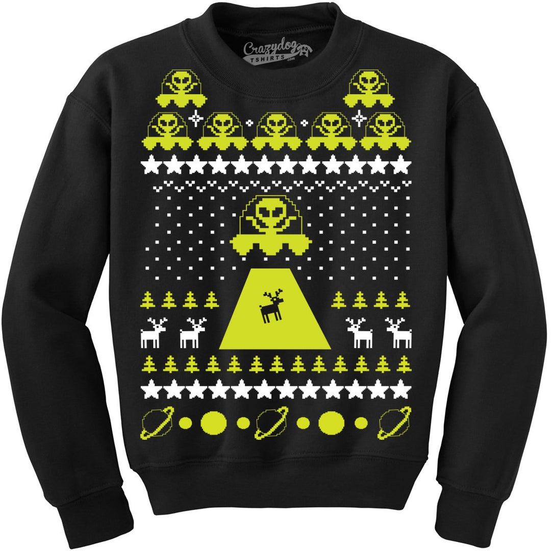 Unisex Alien Abduction Ugly Christmas Sweater Crew Neck Sweatshirt Image 1