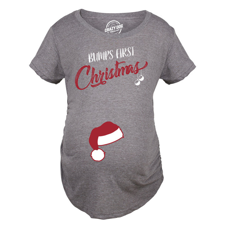 Bumps First Christmas Maternity Shirt Funny Merry Tee For Pregnant Family Image 6