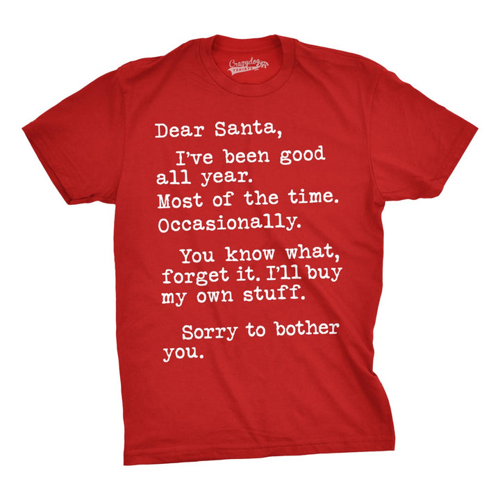 Mens Dear Santa Ill Buy My Own Stuff T shirt Funny Christmas Gift Sarcastic Tee Image 1