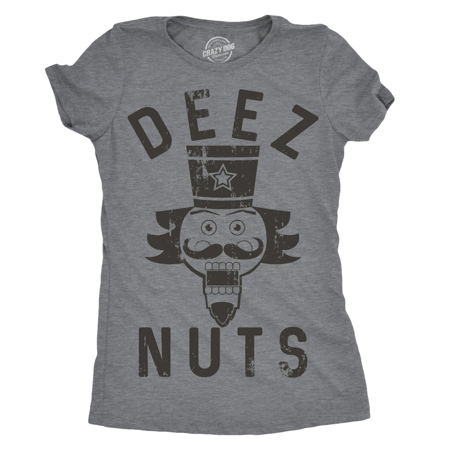 Womens Deez Nuts T shirt Funny Christmas Offensive Sarcastic Stocking Stuffer Image 1