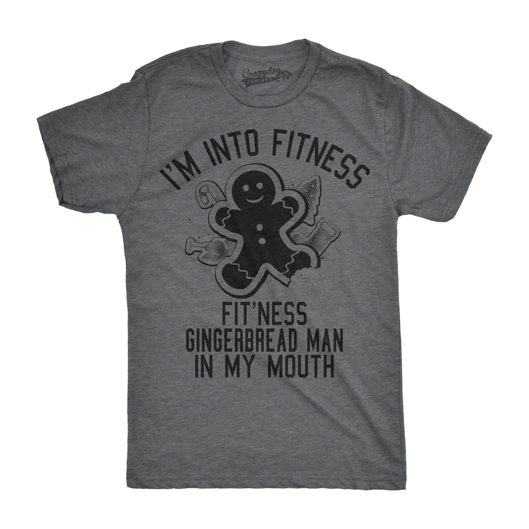 Mens Fitness Gingerbread In My Mouth T shirt Funny Christmas Gift Tee For Guys Image 4