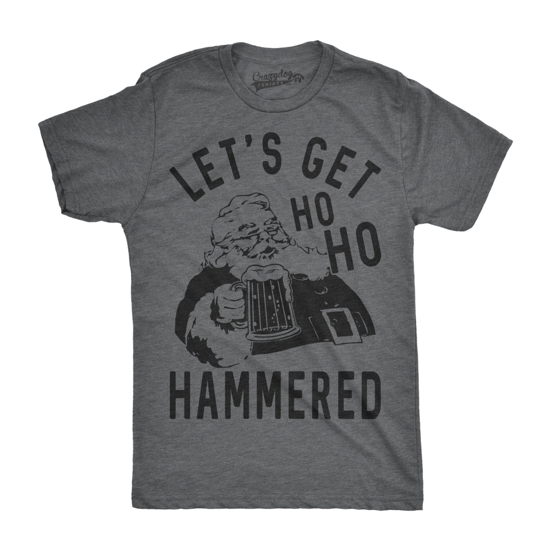 Mens Ho Ho Hammered Tshirt Funny Christmas Drinking Tee For Guys Image 4