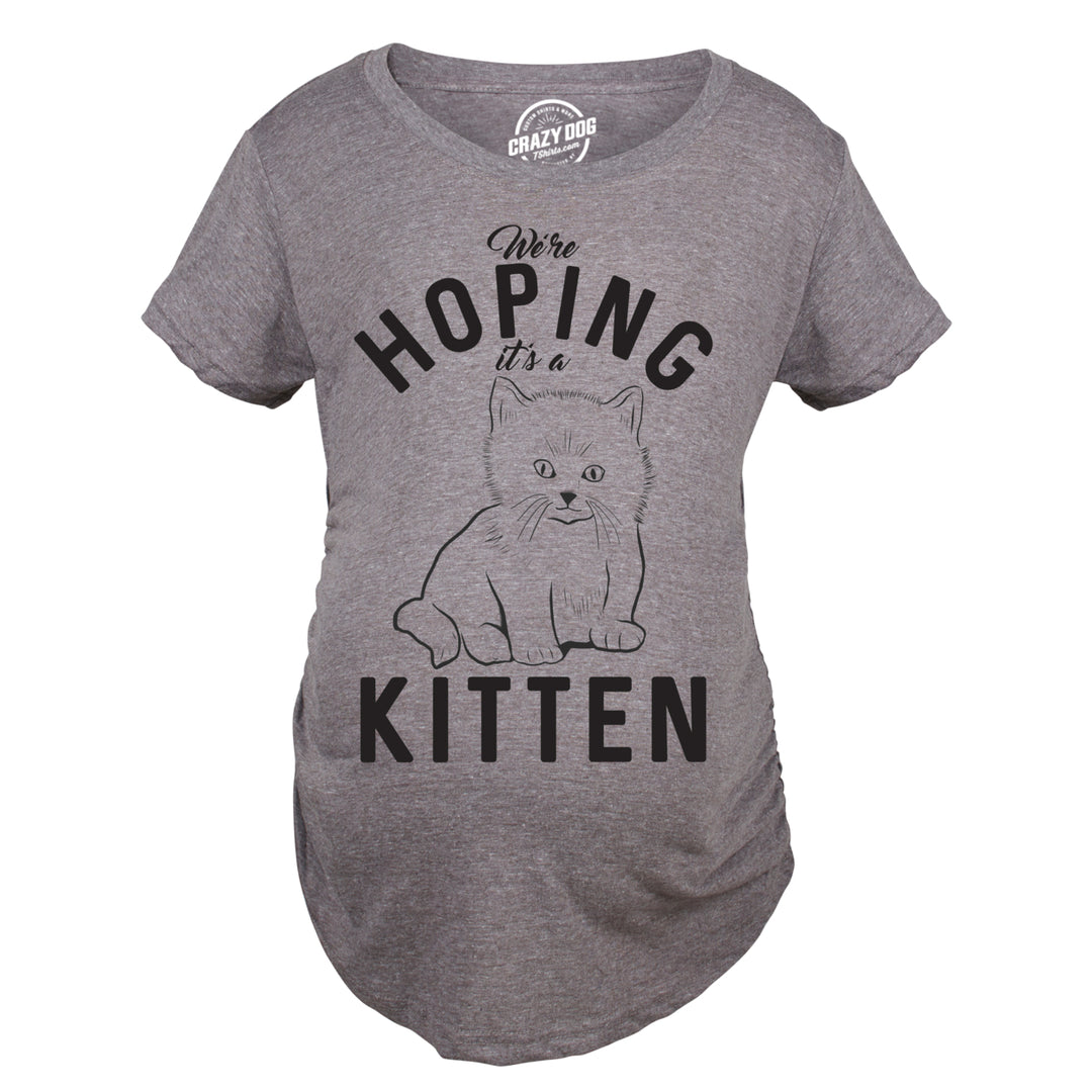 Maternity Hoping Its A Kitten Tshirt Funny Pet Cat Lover Pregnancy Tee Image 4