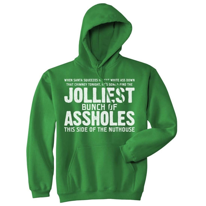 Jolliest Bunch of A-holes Hoodie Funny Merry Christmas Sarcastic Saying Cool Image 1