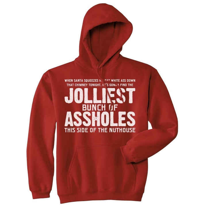 Jolliest Bunch of A-holes Hoodie Funny Merry Christmas Sarcastic Saying Cool Image 4