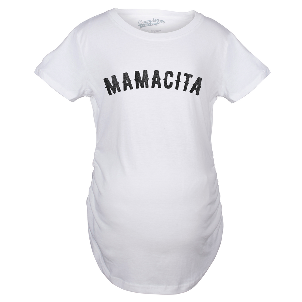 Maternity Mamacita Pregnancy Tshirt Funny Spanish Language Hispanic Belly Bump Tee Image 2