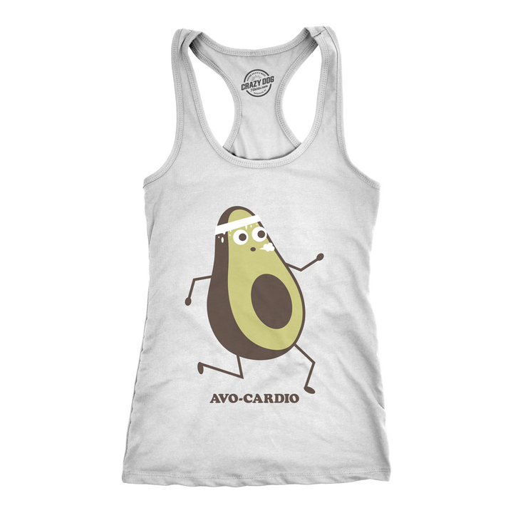 Womens Avocardio Tank Top Funny Running Workout T Shirt Sarcastic Hilarious Image 4