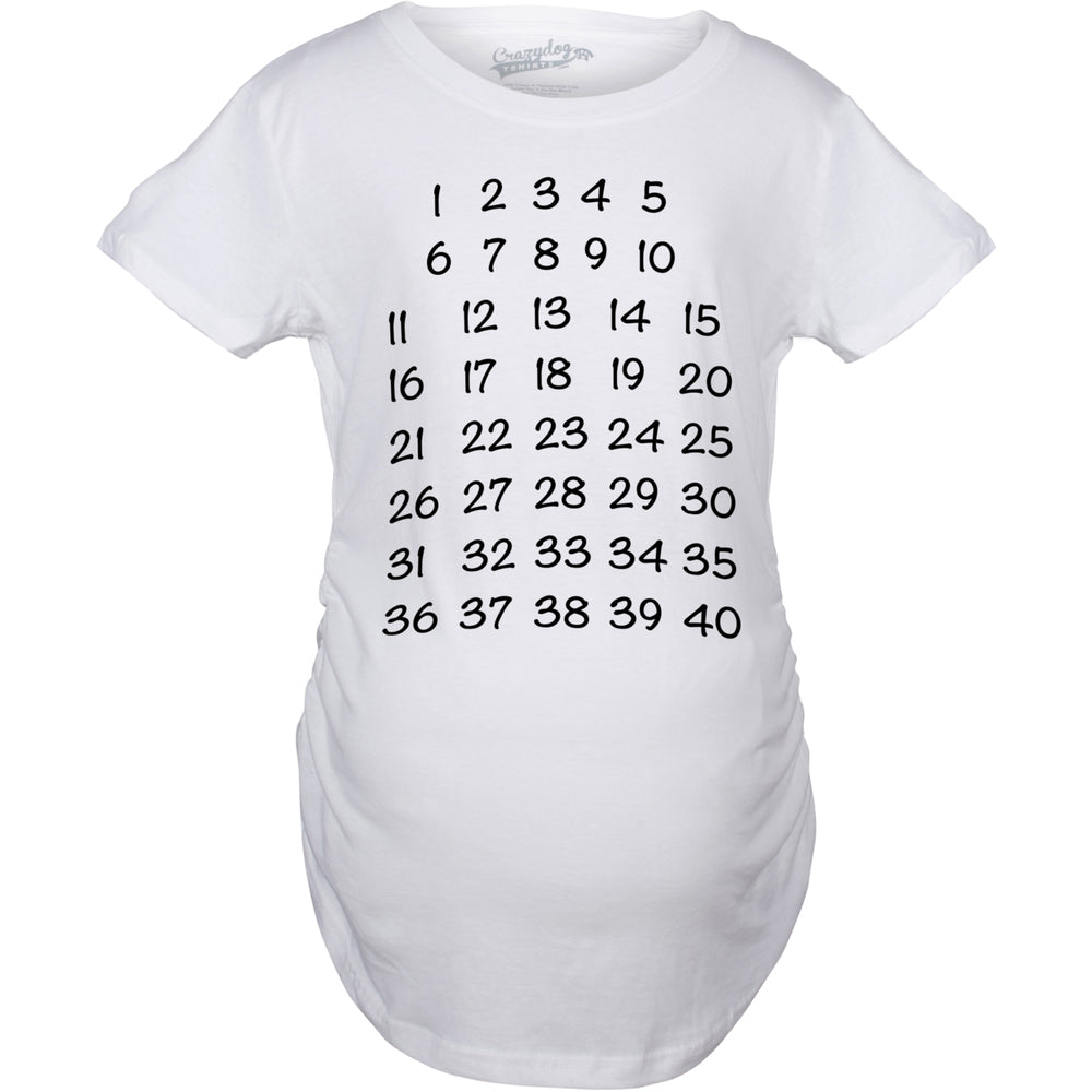 Maternity Calendar Countdown Pregnancy Tee Mark Off Baby Announcement Tshirt Image 2