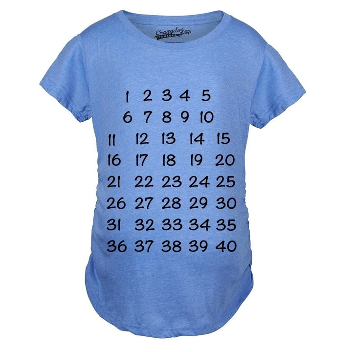 Maternity Calendar Countdown Pregnancy Tee Mark Off Baby Announcement Tshirt Image 1